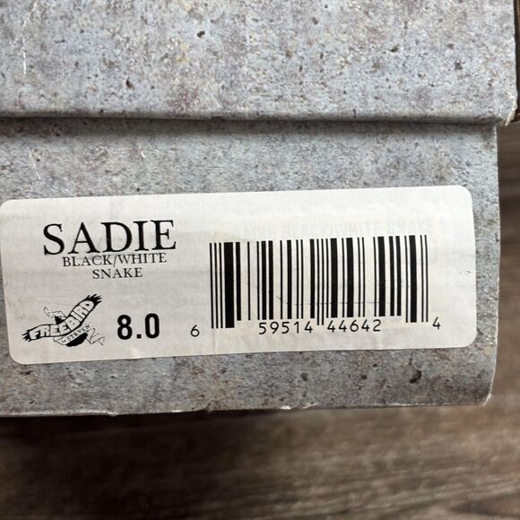 Freebird by Steven Sadie Ankle Boots Women's 8 Black White Snake Leather Booties - Picture 8 of 9